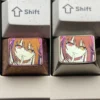 Tokisaki Kurumi Keycap, a premium titanium artisan keycap featuring the vibrant character and intricate ice crystal side design.