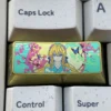Violet Evergarden keycap art gallery, featuring the exquisite handcrafted titanium alloy design with vibrant anime motifs beautifully displayed.