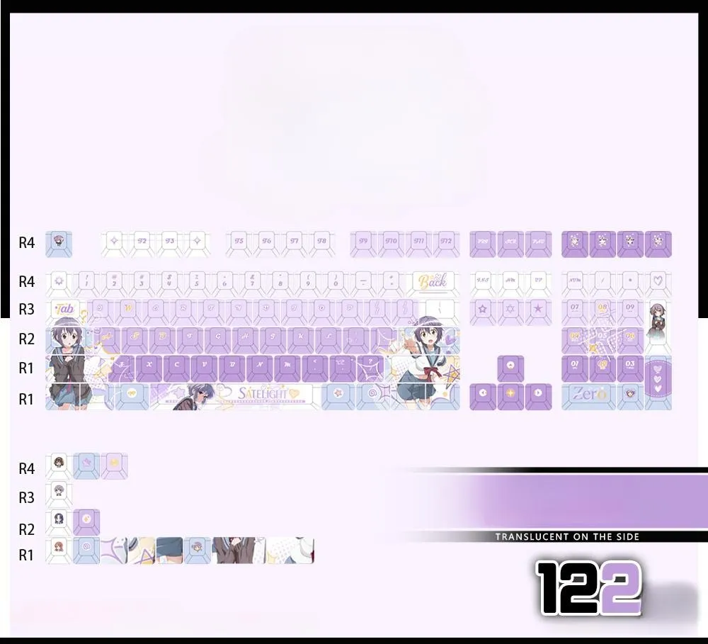 yuki-nagato-cherry-keycapset-mechanical-keyboard-side