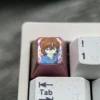 Vibrant Ai Haibara anime illustration on a premium titanium ESC keycap for mechanical keyboards, showcasing artistic detail and quality.