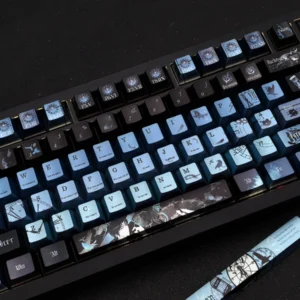 Exclusive Amon Lord of Mysteries keycap set, intricately detailed with dark fantasy steampunk elements, showcased as a premium collectible setup.