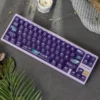 Dynamic anime battle princess PC keycap set showcasing vibrant dye-sublimated silver-haired shoujo design and translucent frosted finish.