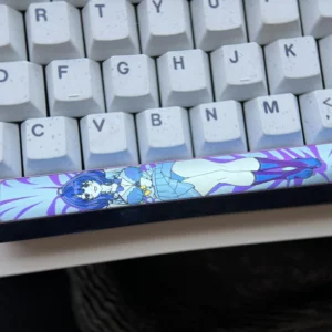 A vibrant Anna Yanami anime titanium space key keycap, 6.25U, featuring iconic character art on a sleek, polished premium titanium finish.