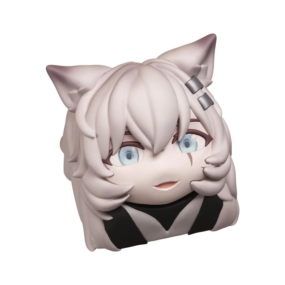 Exclusive Arknights Lappland cute anime keycap shown from multiple vibrant 3D sculpted angles, highlighting intricate details for fans.