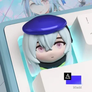 Exclusive Arknights Mizuki artisan keycap showcasing a cute, vibrant anime character design with a detailed handcrafted finish.