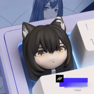 Adorable Arknights Texas Character Keycap featuring vibrant chibi art, a playful addition to any mechanical keyboard.