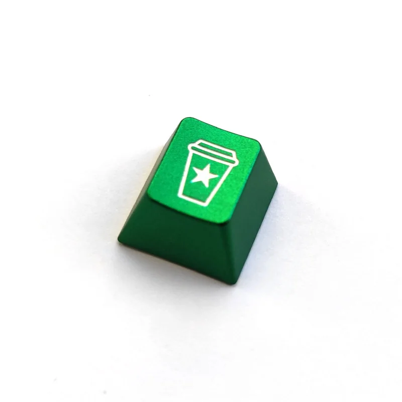 Premium aluminum artisan keycaps featuring vibrant pop culture food icons, handcrafted and displayed from diverse angles.