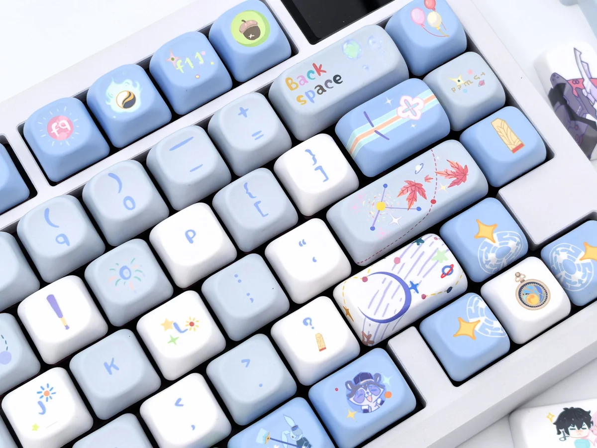 Astral Express Keycap Set: Intricate sci-fi cosmic artisan design. Exclusive premium keycap from various angles, capturing star-faring adventures.