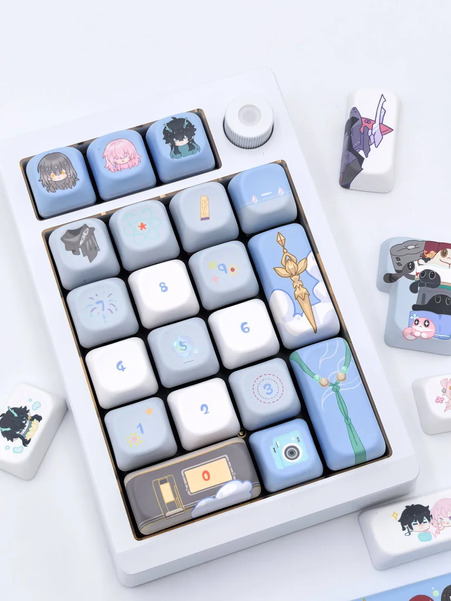 Astral Express Keycap Set gallery showcasing the exclusive artisan keycap's intricate cosmic design and premium sci-fi details from diverse perspectives.