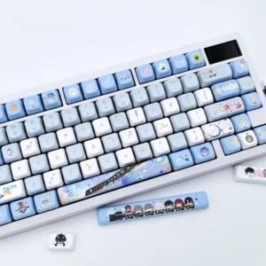 Experience the Cosmic Journey with this exclusive Astral Express artisan keycap set, featuring intricate sci-fi cosmic design details.