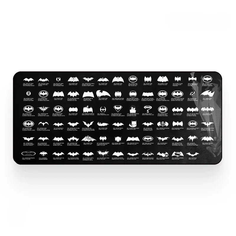 Close-up of the extra-large waterproof Batman desk mat, showcasing the dynamic comic art of Batman and Batmobile from a premium angle.