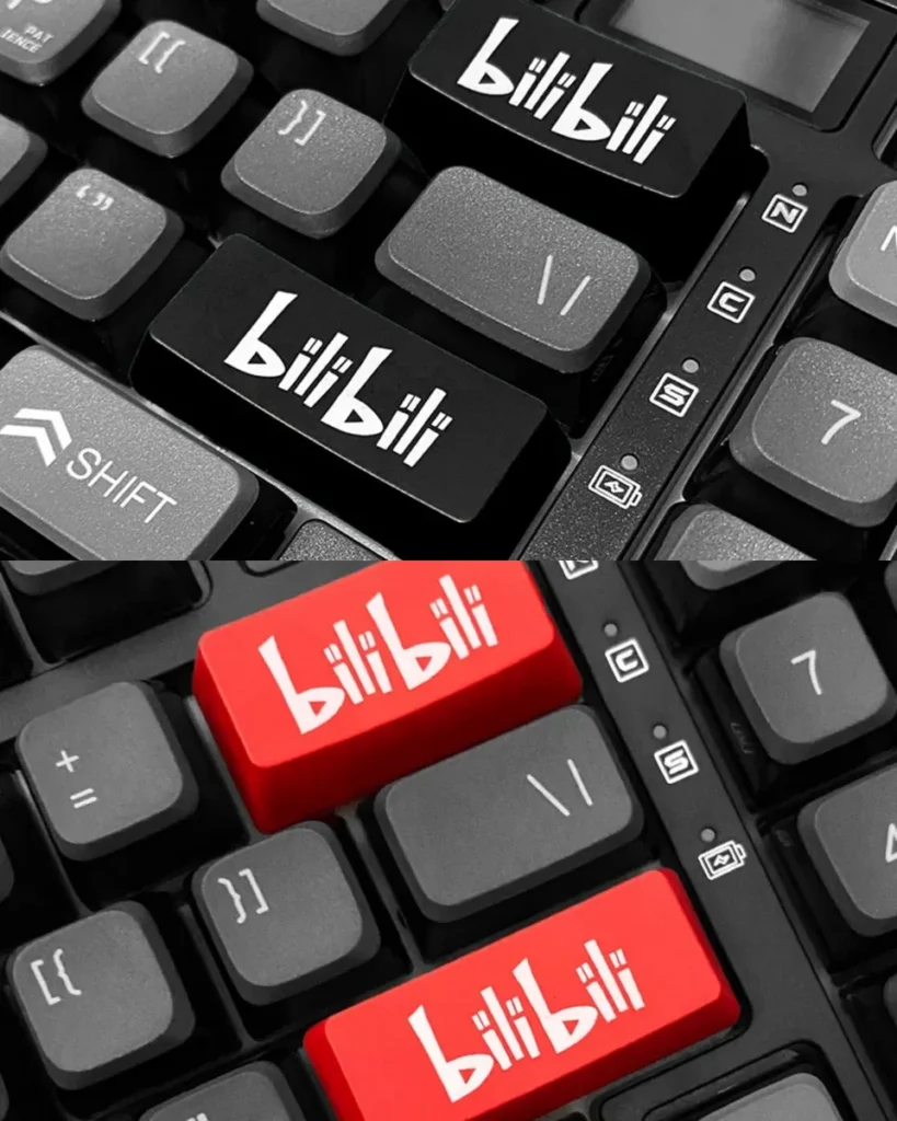 A vibrant BiliBili RGB-Ready Accent Keycap, featuring iconic BiliBili branding, vivid colors, and dynamic RGB lighting effects.