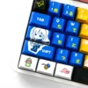 Full Bocchi Keycaps set: Vibrant PBT keycaps set for mechanical keyboards, featuring Bocchi the Rock! Kessoku Band anime art from multiple angles.