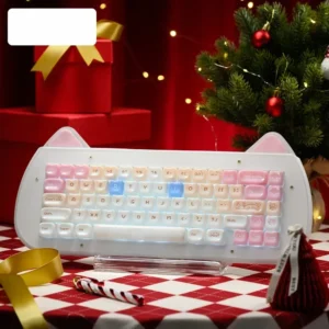 Main image of the C67 Adorable Ragdoll keyboard, showcasing its playful stacked acrylic design, charming cat aesthetic, and versatile tri-mode.