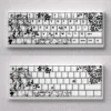 A captivating product display of Camellya Keycap Set, showcasing their elegant, nature-inspired artistry designed for 60% and 65% compact keyboards.