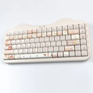 Adorable Baking Cat MAO Keycap Set, showcasing whimsical feline designs. These premium cat keycaps offer a smooth finish and vibrant RGB design.