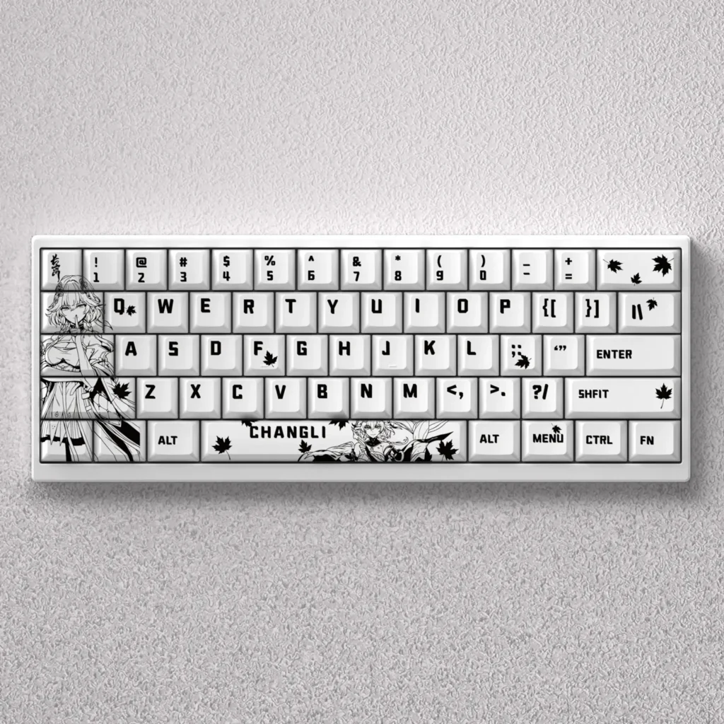 Changli Keycap Set gallery, showcasing exquisite gaming characters designs and vibrant anime art across various keycaps for custom keyboard.