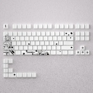 Changli Keycap Set on a keyboard, featuring an exquisite gaming character design with vibrant, ethereal artistry.