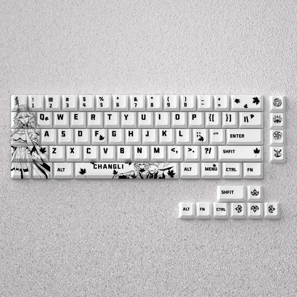 Changli Keycap Set, featuring an exquisite gaming character design with ethereal details for custom mechanical keyboards.