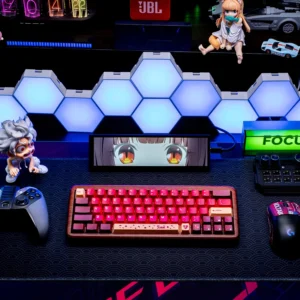 A luxurious set of PBT dye-sublimated chocolate keycaps set, showcasing decadent liquor-infused tones and gourmet textures on a mechanical keyboard.