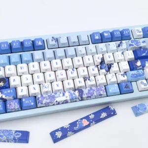 Exclusive Lovebrush Chronicles Clarence Cherry keycaps set, showcasing elegant character artistry and a sophisticated color palette for fans.