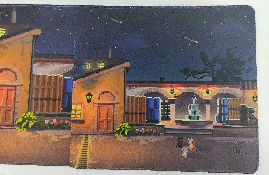 Premium CSGO Desk Mat displaying vibrant, detailed iconic map art, captured from various angles to emphasize its extended gaming coverage.