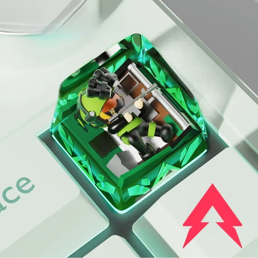 Elite Delta Force: Vyron Transparent Keycap, featuring a powerful tactical design and intricate resin details for gaming mechanical keyboards.