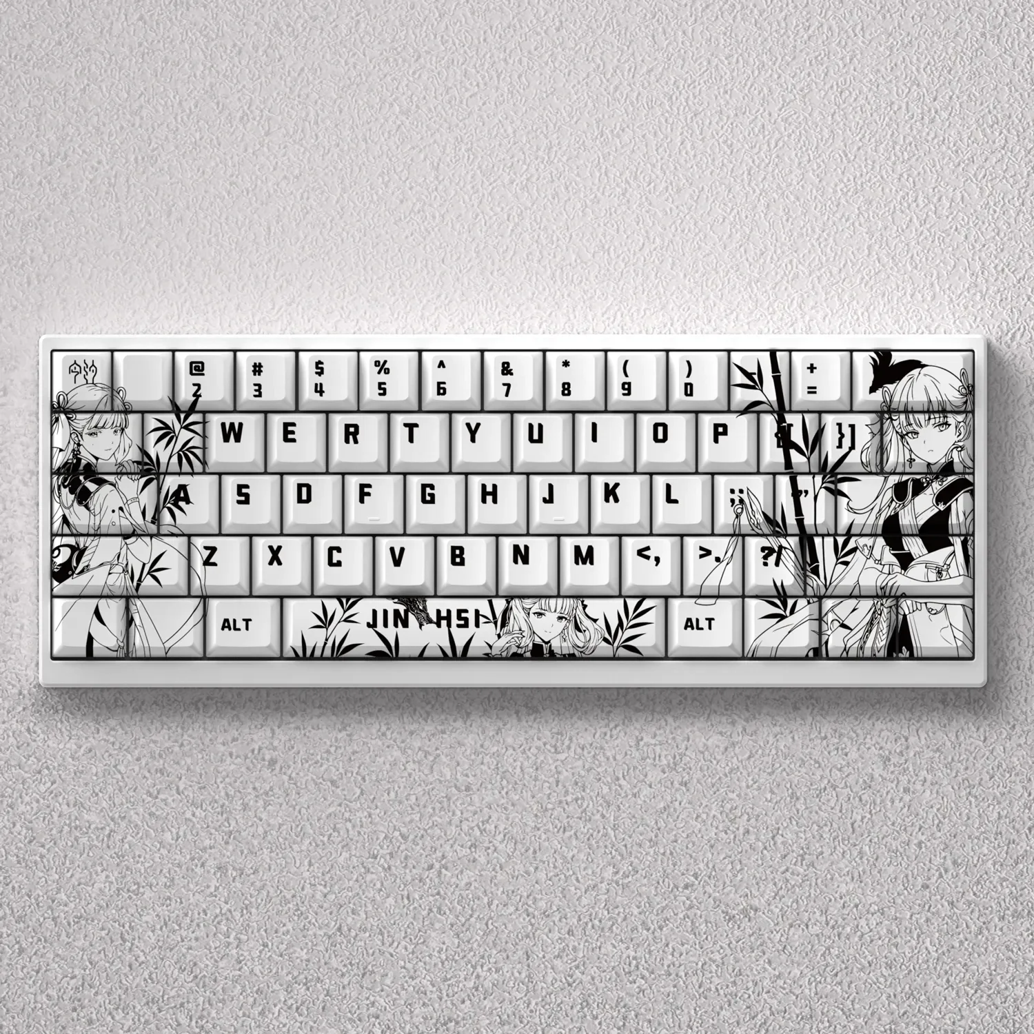 Jinhsi Keycap Set gallery, revealing sophisticated colors and premium Cherry profile, embodying timeless elegance.