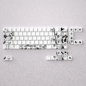 Jinhsi Keycap Set. This premium Cherry profile set features subtle, opaque keycaps in sophisticated, tranquil evening colors.