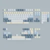 Eternity Moon on Sea magnetic keycaps set, shown from various angles, revealing serene blue, luminous white, and ethereal ocean reflections.