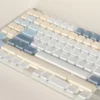 Exquisite Eternity Moon on Sea magnetic keycaps set, capturing serene blue oceans and luminous white moonlight. Optimized for magnetic switch keyboards.