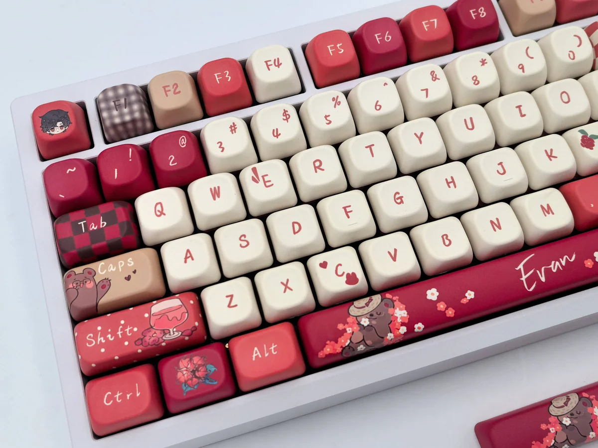 Evan Keycap Set, FOA profile. Premium dye-sublimated PBT keycaps display gaming motifs.