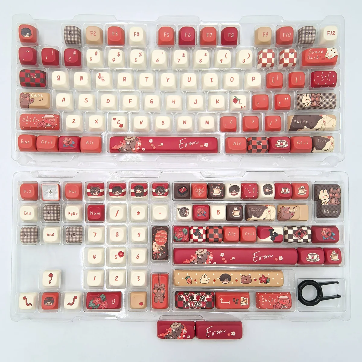 Artistic Evan Keycap Set, displaying its character design and ancient grandeur with premium dye-sublimation quality.