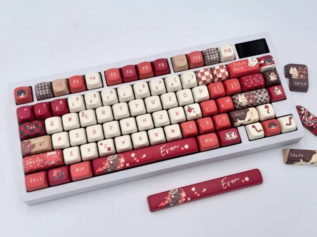 Premium Evan Keycap Set showcasing the unique Light and Night, depicting character motifs, artistic style.