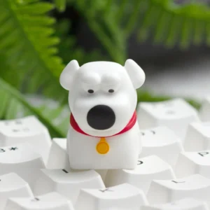 Vibrant, handcrafted Brian Griffin resin keycap, perfectly sculpted for Family Guy keycap collectors, showcasing iconic detail.