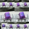 Premium titanium alloy Gengar artisan keycap featuring a stylized metallic purple Pokemon design for custom mechanical keyboards.