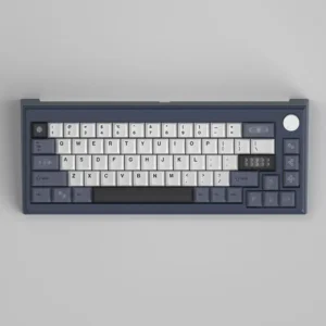 Stunning Grating PBT Keycaps Set, highlighting its unique 5-sided dye-sub grating design. Modern geometric patterns create an artistic optical deisgn.