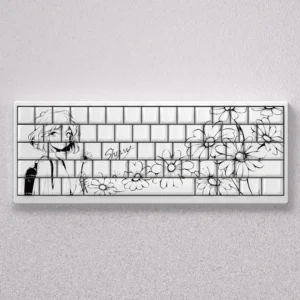 Exclusive Haihara Ai Keycaps Set featuring sleek PBT backlit side-print design, perfect for collectors. Displays clean, mysterious anime legends.