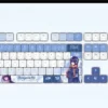 Playful Hiyamayama Rei PBT keycap set from multiple angles, showcasing vibrant anime art and dynamic backlighting for a charming anime keyboard.