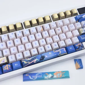 Exclusive Soloist Honkai Star Rail keycaps set, Cherry Profile, featuring elegant character-inspired designs and subtle musical motifs. A premium collectible setup.