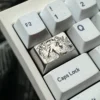 Premium Titanium Ishtar & Ereshkigal Tab Key Keycap for mechanical keyboards. Precision-engraved with intricate anime motifs and a polished metallic finish.