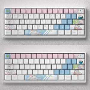 Main image of exclusive Izumi Sagiri keycap set for mechanical keyboards, featuring vibrant anime character art, crisp legends, and an opaque finish.