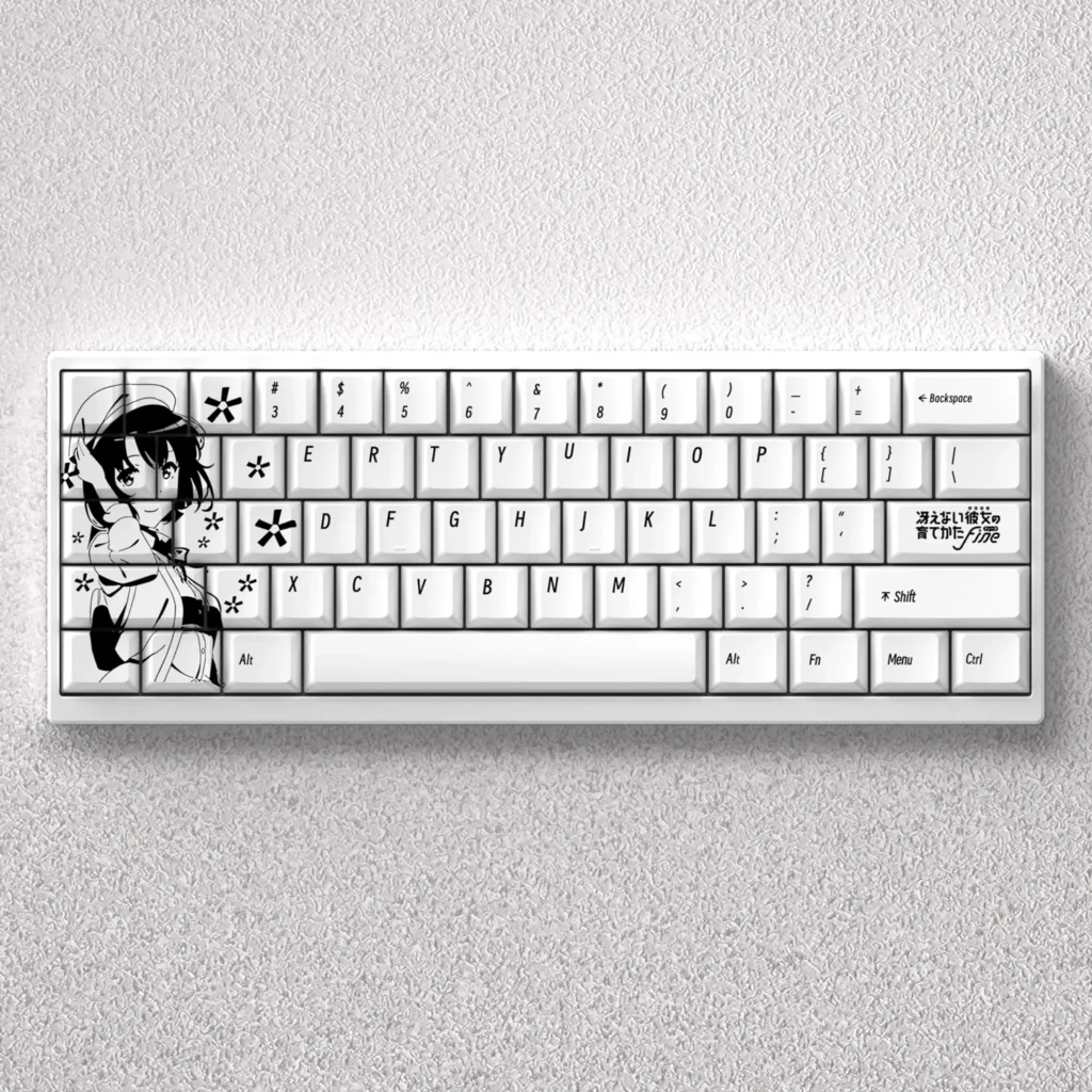 Exclusive Kato Megumi PBT keycap set for 60% 65% 68% keyboards, featuring iconic Saekano anime art for true enthusiasts.