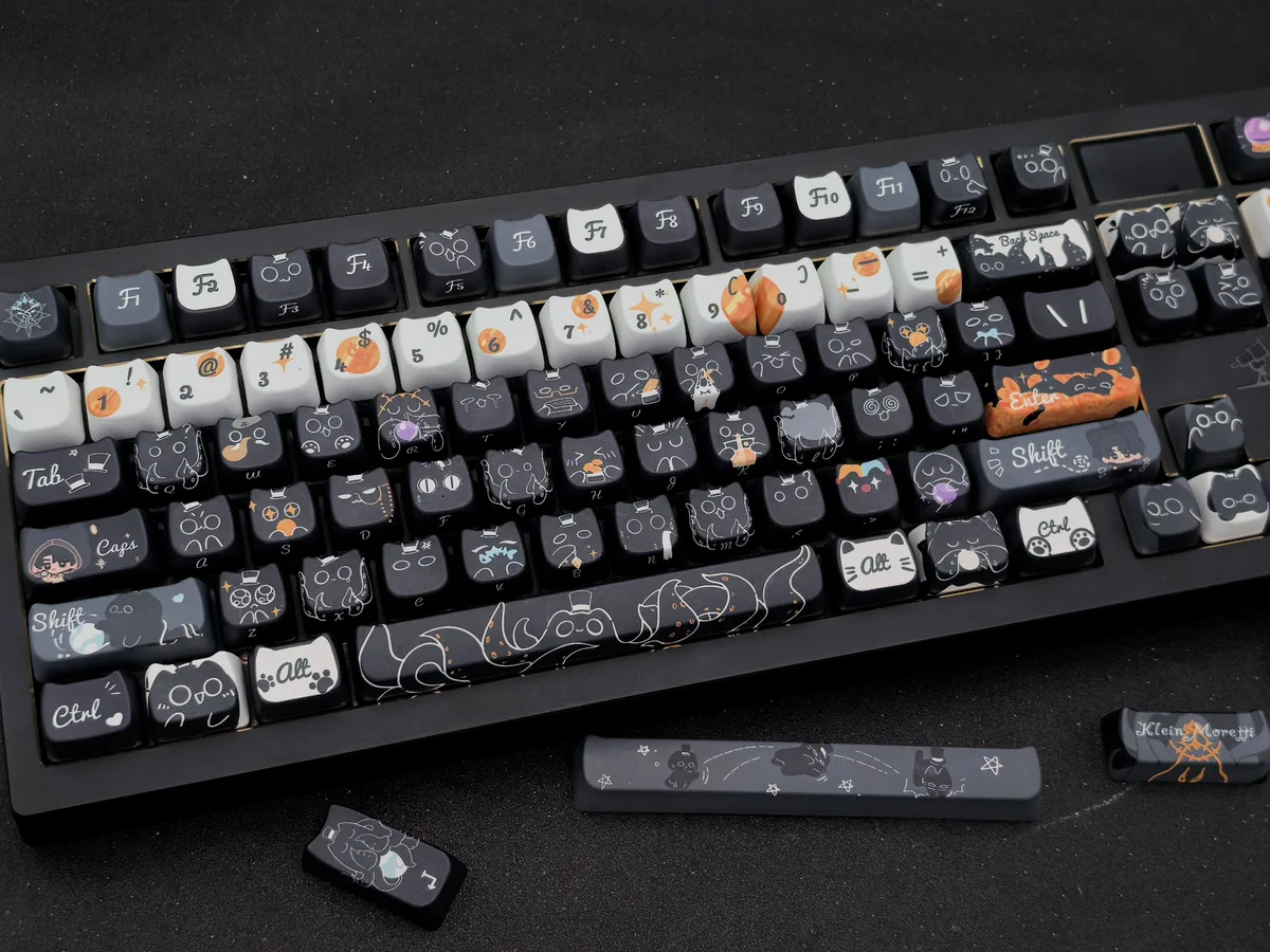 Exclusive Lord Mysteries Klein Moretti Keycaps set, showcasing whimsical illustrations and mystical fantasy motifs for an artistic, premium keyboard.