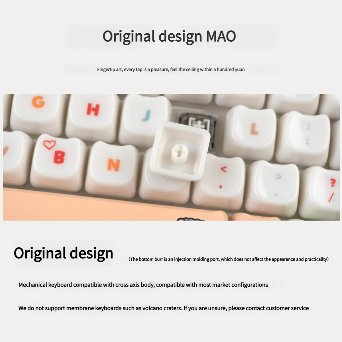 Showcasing the charming Cartoon Zoo MAO Keycap Set from various perspectives, revealing the smooth matte pastel zoo animal designs.