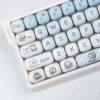 Multiple angles of Playful Maltese Dog MOG Keycap Set, revealing whimsical dog designs, minimalist aesthetic, and magnetic switch compatibility.