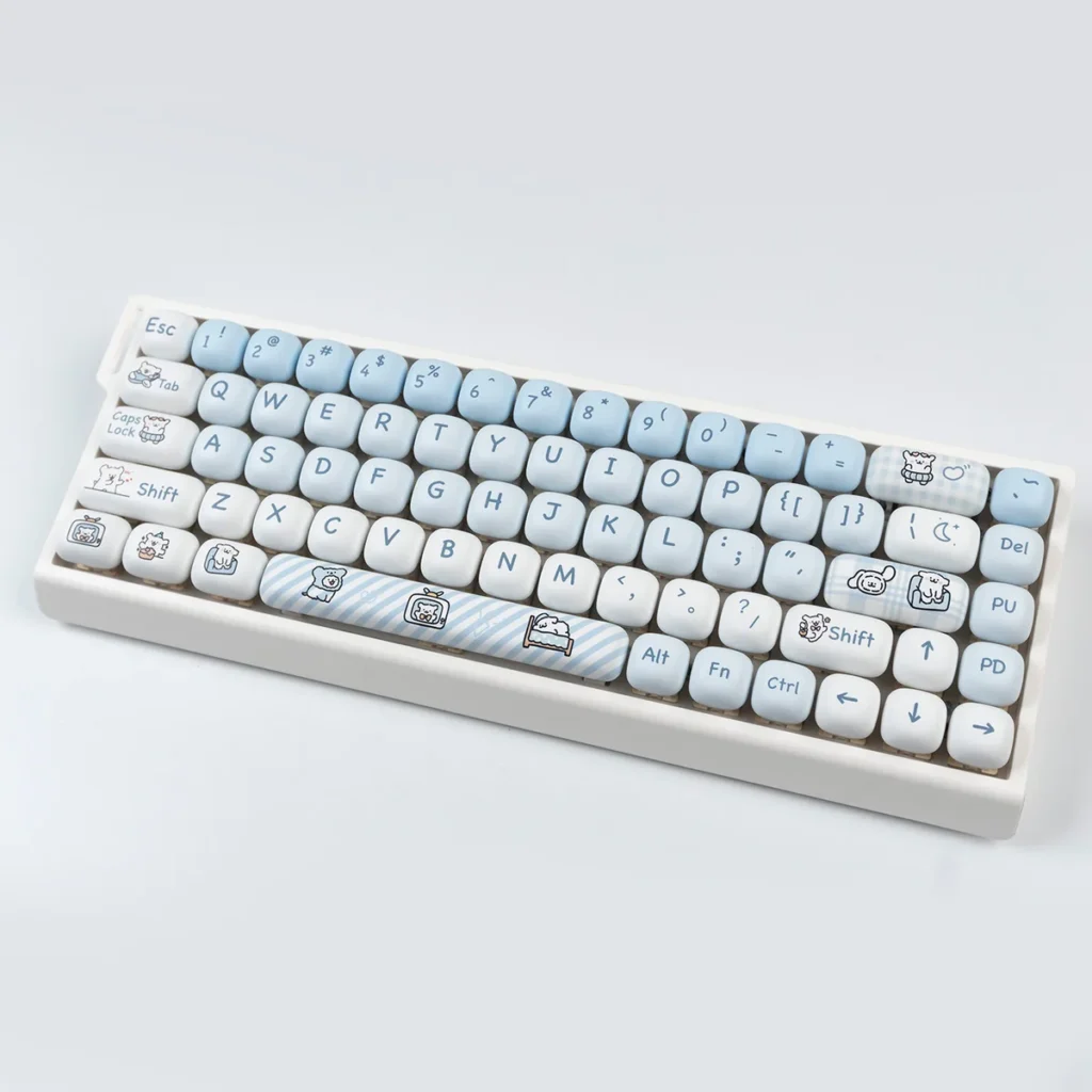 A playful set of Maltese Dog MOG Keycap Set featuring Maltese Dog, showcasing a minimalist and modern design for magnetic switch keyboard.