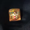 Playful handcrafted luminous Pokemon: Meowth & Snorlax Transparent Keycaps from a different angle, showcasing its vibrant, glossy translucent resin and cute design.