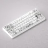 Black and white Miyazono Kaori PBT keycaps set featuring elegant line art, perfect for customizing 60%, 65%, or 68% mechanical keyboards.