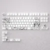 Striking black and white Kaori Miyazono line art PBT keycaps set enhance mechanical keyboards with 60, 65, or 68 layouts.